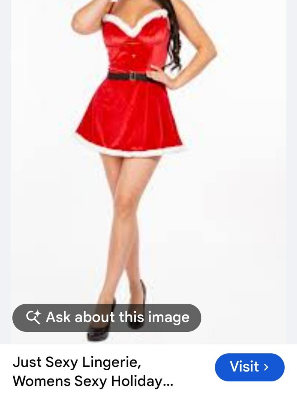 Holiday Red Velvet Chemise with White Faux Fur Trim